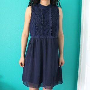 lace navy blue dress